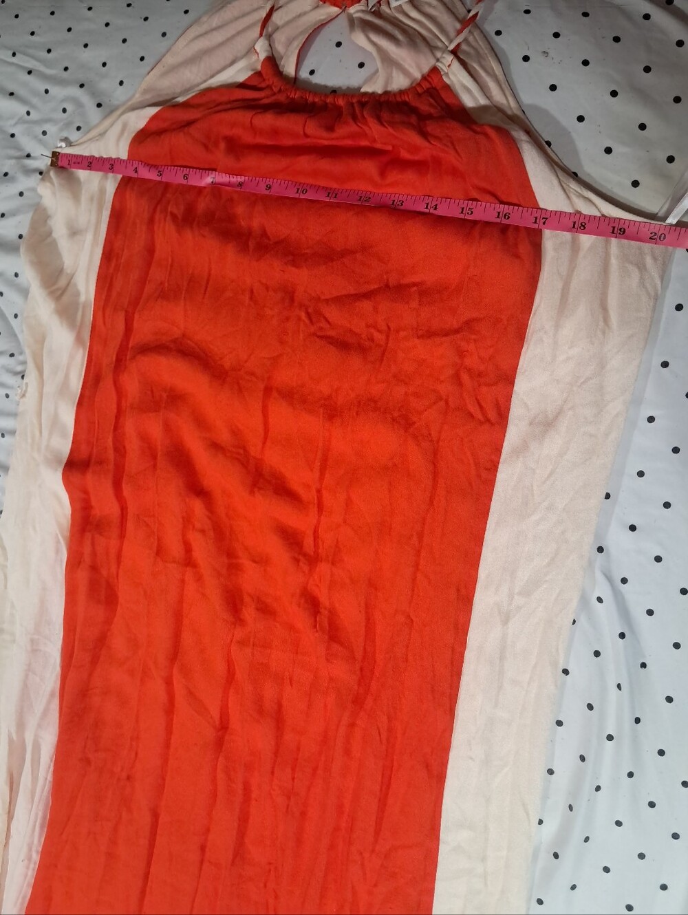Ella Moss Orange and Cream Halter Maxi Dress Size:S - Picture 5 of 16